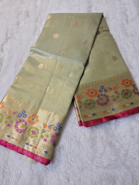 Banarasi Tale me about this tissue silk saree description for webside
