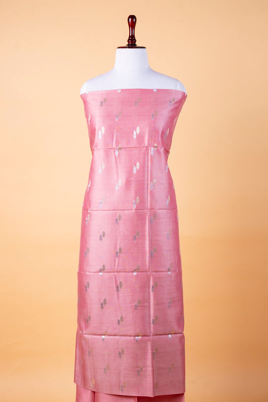 Pure Chanderi Suit Set with Organza Embroidered Dupatta