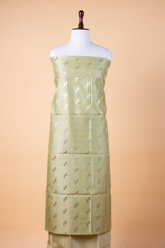 Pure Chanderi Suit with Organza Embroidered Dupatta