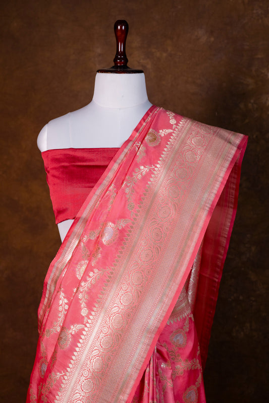 Kela Silk Saree – Classic Charm in Rose Pink