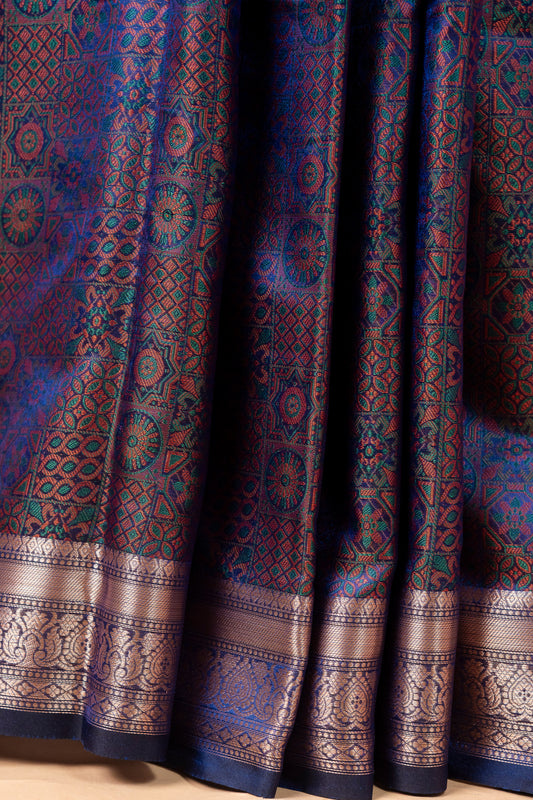 Jamdani Silk Saree with Intricate Woven Motifs