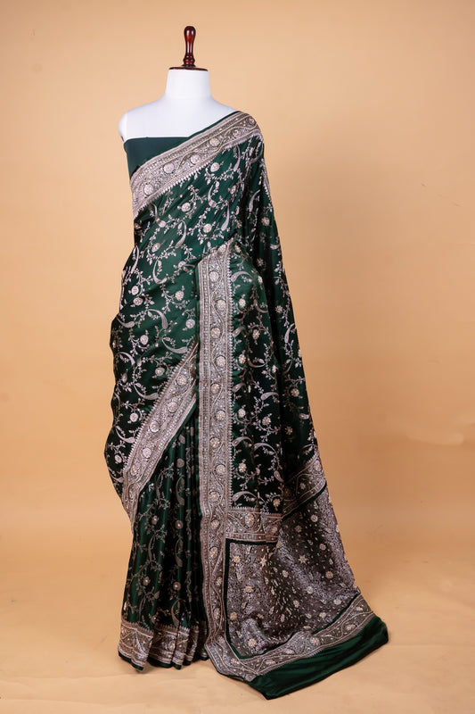 Mashru Silk Saree with Zardozi Hand Embroidery