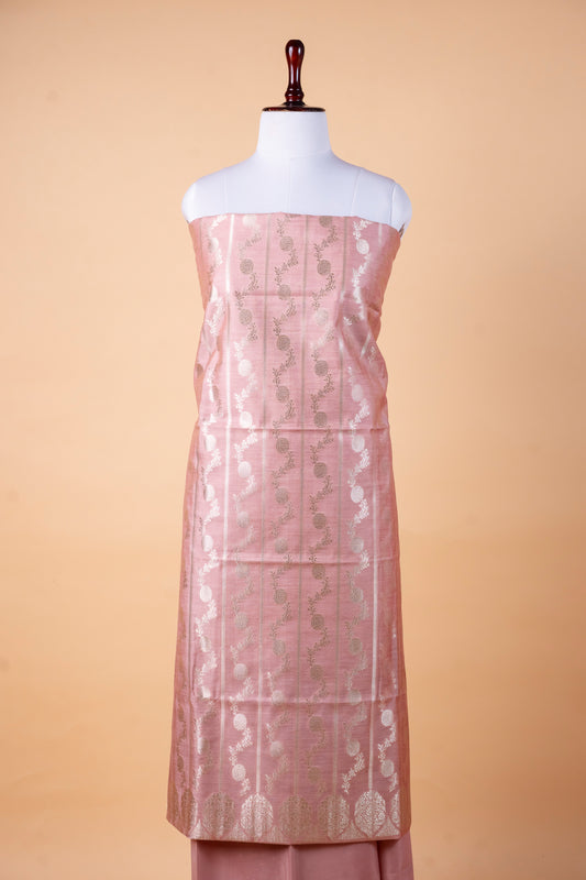 Pure Munga Silk Suit with Malmal Embroidery Dupatta