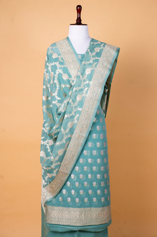 Pure Shiffon Khaddi Suit Set with Shiffon Khaddi Dupatta