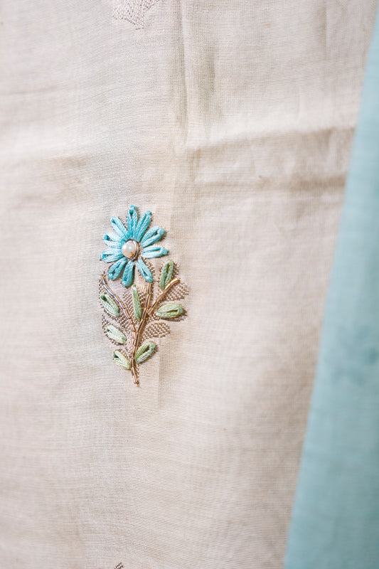 Pure Chanderi Handwork Suit with Malmal Embroidery Dupatta