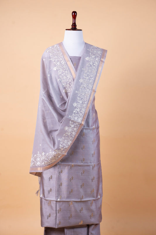 Pure Chanderi Suit with Malmal Embroidered Dupatta