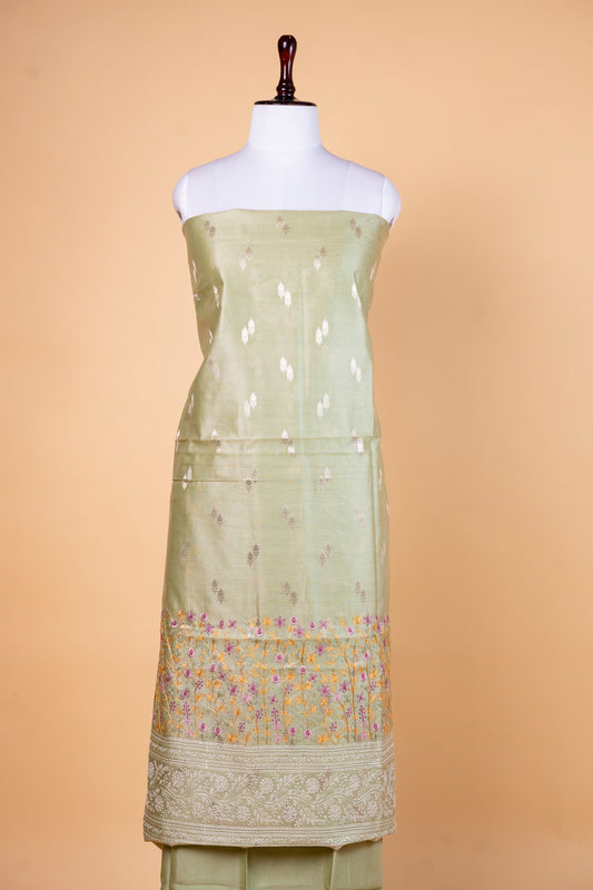 Pastel Green Cotton Suit with Dupatta