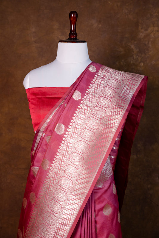 Kela Silk Saree – Graceful Tradition in Rani Pink