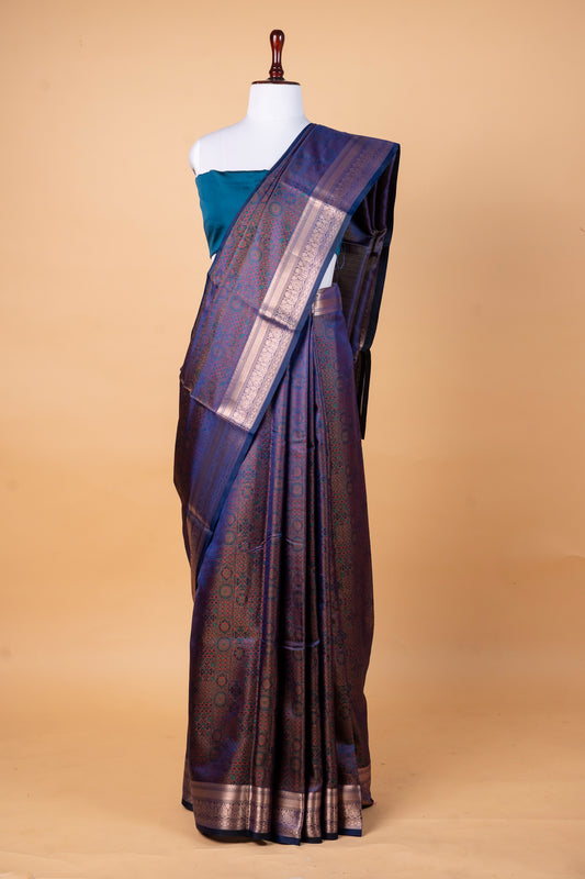 Jamdani Silk Saree with Intricate Woven Motifs