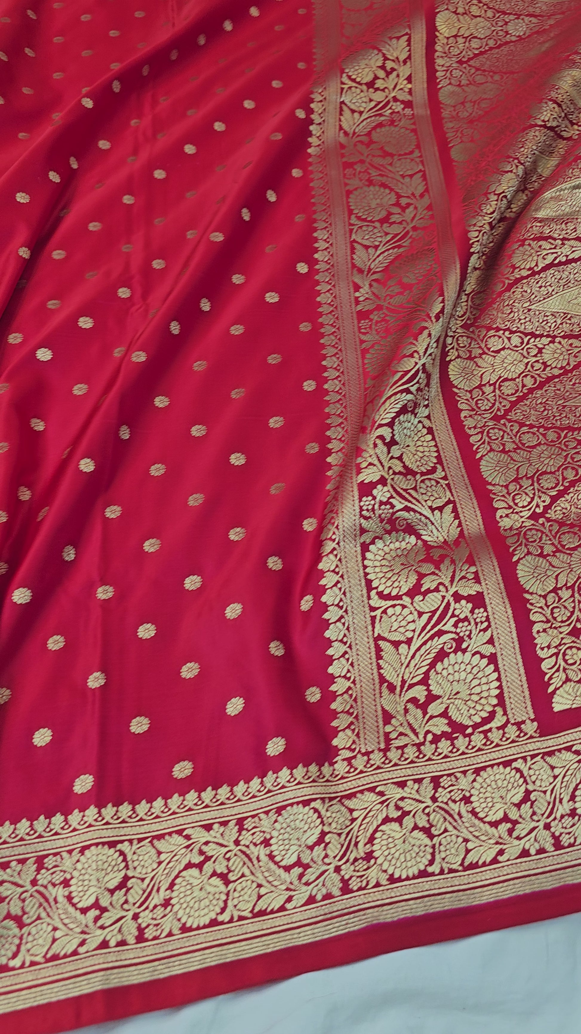 Banarasi Mehroon Pure Banarasi Mashru Silk Saree with Paisley Zari Weaving